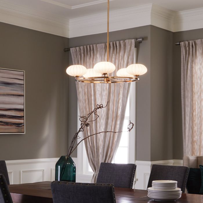 Kichler Pim 5-Light Fox Gold Modern Chandelier