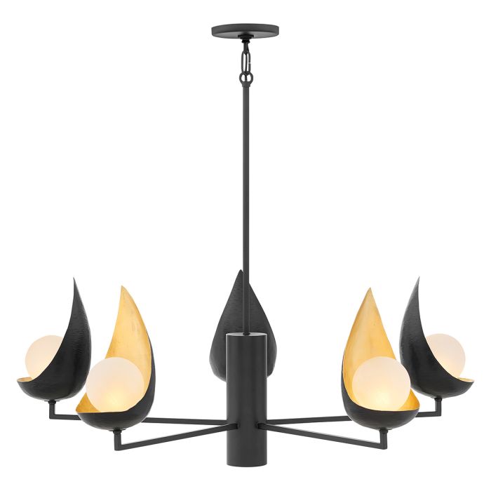 Lisa McDennon by Hinkley Ren 5-Light Matte Black & Gold Modern Chandelier