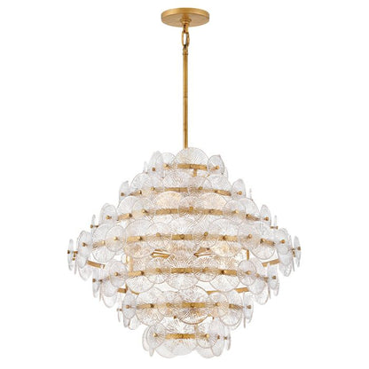 Hinkley Rene 16-Light Distressed Brass Multi-Tier Modern Chandelier