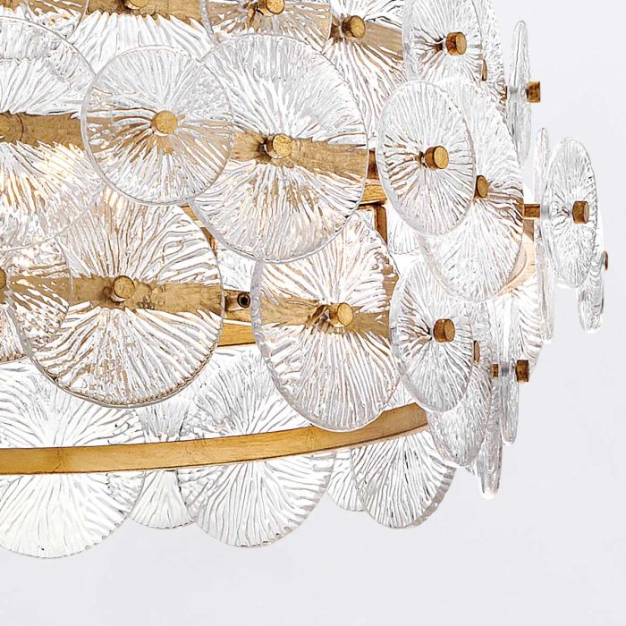Hinkley Rene 6-Light Distressed Brass Drum Chandelier