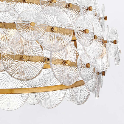 Hinkley Rene 6-Light Distressed Brass Drum Chandelier