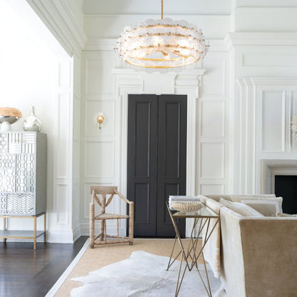 Hinkley Rene 6-Light Distressed Brass Drum Chandelier