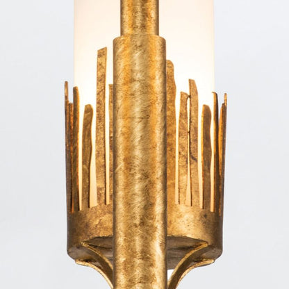 Quintiesse Sawgrass 3-Light Gold Leaf with Antique Glaze Modern Chandelier