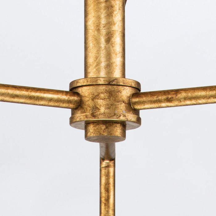 Quintiesse Sawgrass 3-Light Gold Leaf with Antique Glaze Modern Chandelier
