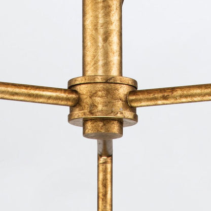 Quintiesse Sawgrass 3-Light Gold Leaf with Antique Glaze Modern Chandelier