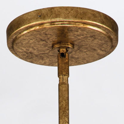 Quintiesse Sawgrass 3-Light Gold Leaf with Antique Glaze Modern Chandelier