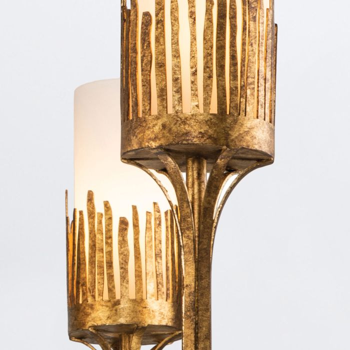 Quintiesse Sawgrass 6-Light Gold Leaf with Antique Glaze Modern Chandelier