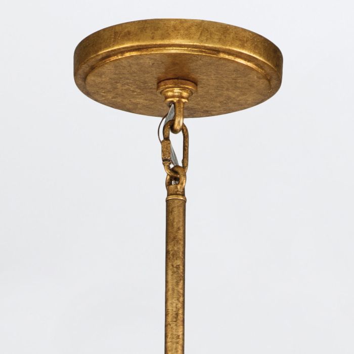 Quintiesse Sawgrass 6-Light Gold Leaf with Antique Glaze Modern Chandelier