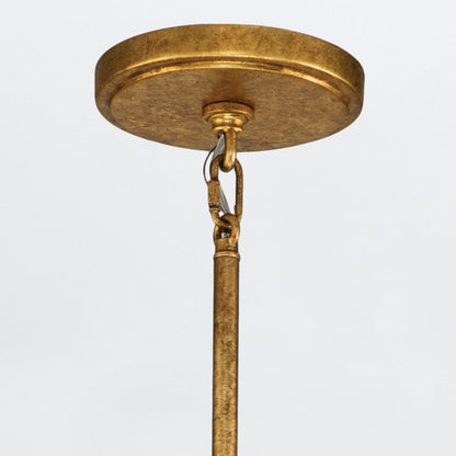 Quintiesse Sawgrass 6-Light Gold Leaf with Antique Glaze Modern Chandelier