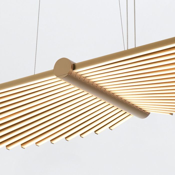 Eurofase Seraph Integrated LED Matte Gold Linear Island Chandelier