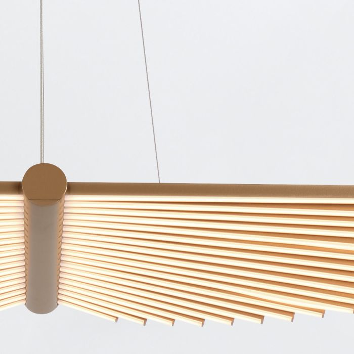Eurofase Seraph Integrated LED Matte Gold Linear Island Chandelier