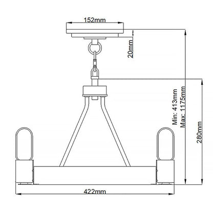 Hinkley Silas 3-Light Aged Zinc & Heritage Brass Semi-Flush Chandelier