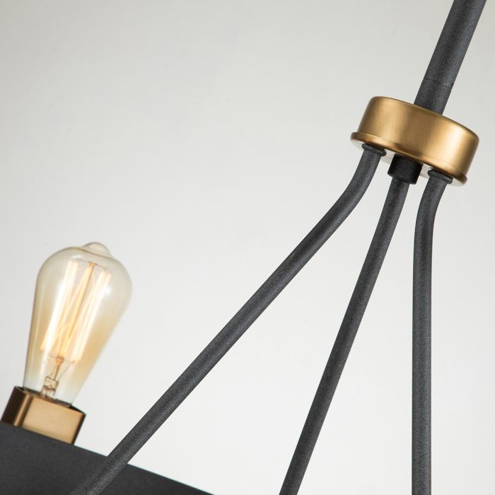 Hinkley Silas 6-Light Aged Zinc & Heritage Brass Semi-Flush Chandelier