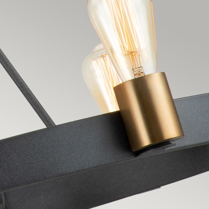 Hinkley Silas 6-Light Aged Zinc & Heritage Brass Semi-Flush Chandelier