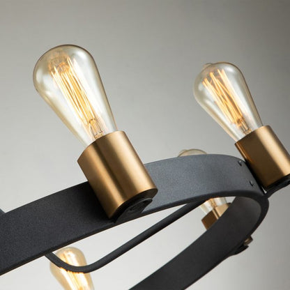 Hinkley Silas 8-Light Aged Zinc & Heritage Brass Semi-Flush Chandelier