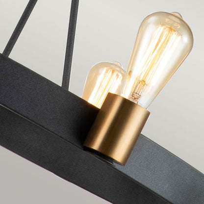 Hinkley Silas 8-Light Aged Zinc & Heritage Brass Semi-Flush Chandelier