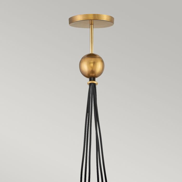 Lisa McDennon by Hinkley Skye 6-Light Heritage Brass Globe Pendant Chandelier