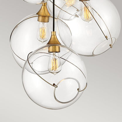 Lisa McDennon by Hinkley Skye 6-Light Heritage Brass Globe Pendant Chandelier