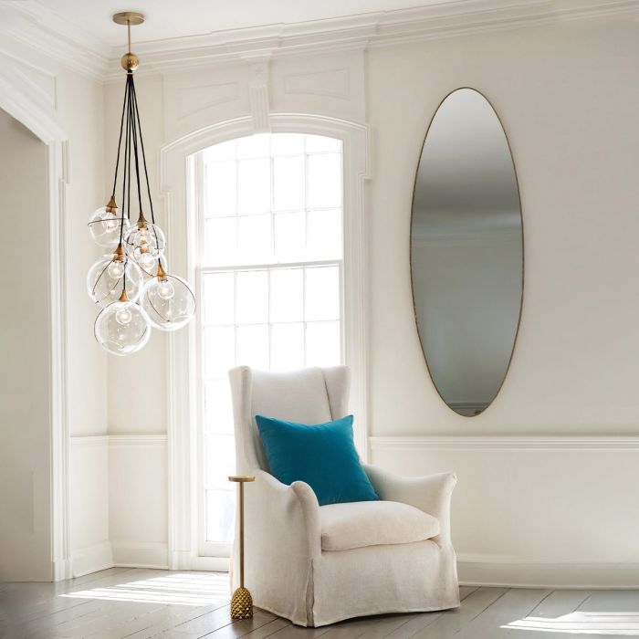 Lisa McDennon by Hinkley Skye 6-Light Heritage Brass Globe Pendant Chandelier