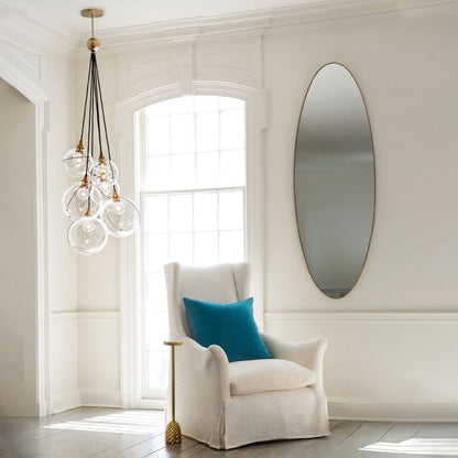 Lisa McDennon by Hinkley Skye 6-Light Heritage Brass Globe Pendant Chandelier