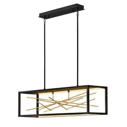 Hinkley Styx LED Black & Gilded Gold Island Chandelier