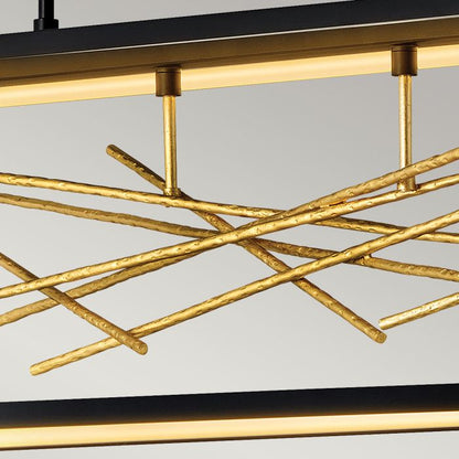 Hinkley Styx LED Black & Gilded Gold Island Chandelier