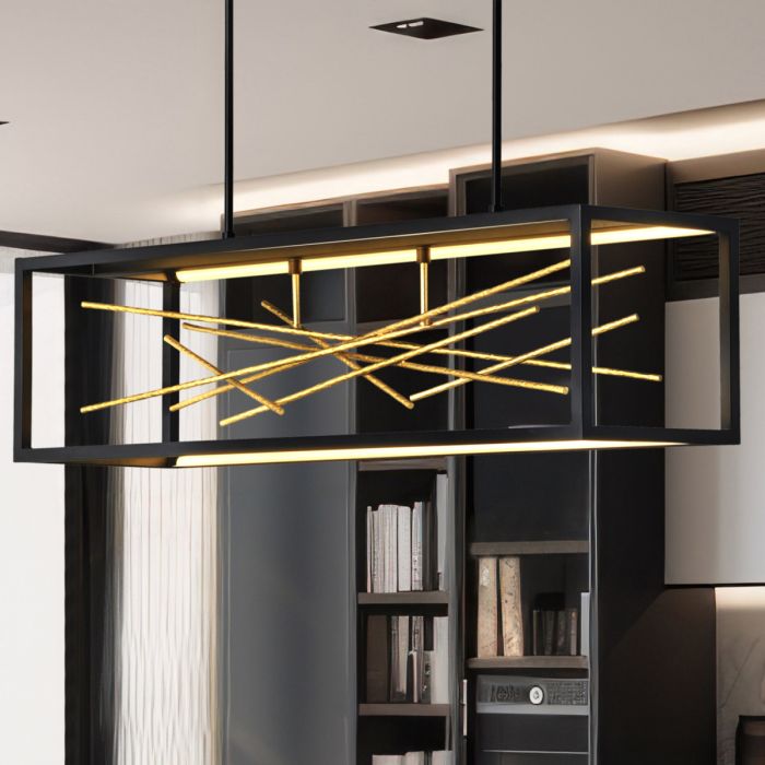 Hinkley Styx LED Black & Gilded Gold Island Chandelier