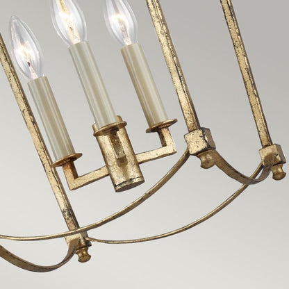 Generation Lighting (Feiss) Thayer 3-Light Antique Gild Lantern Chandelier