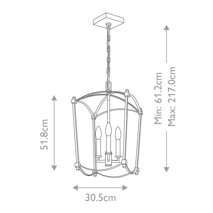 Generation Lighting (Feiss) Thayer 3-Light Antique Gild Lantern Chandelier