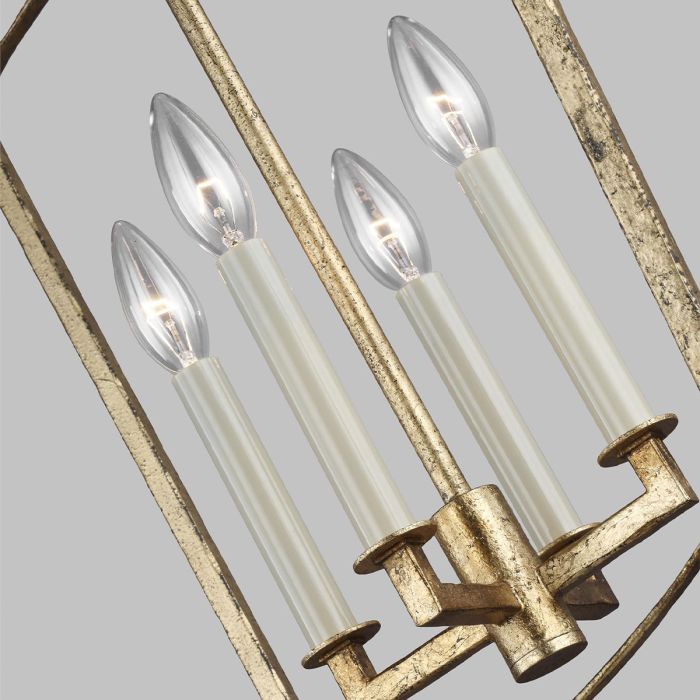 Generation Lighting (Feiss) Thayer 4-Light Antique Gild Lantern Chandelier