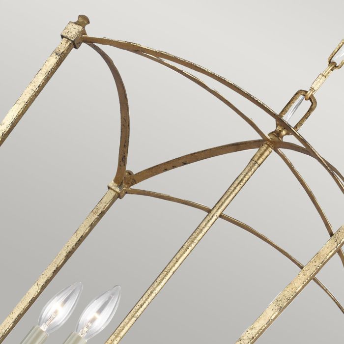 Generation Lighting (Feiss) Thayer 4-Light Antique Gild Lantern Chandelier