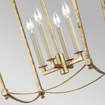 Generation Lighting (Feiss) Thayer 4-Light Antique Gild Lantern Chandelier