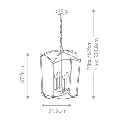 Generation Lighting (Feiss) Thayer 4-Light Antique Gild Lantern Chandelier