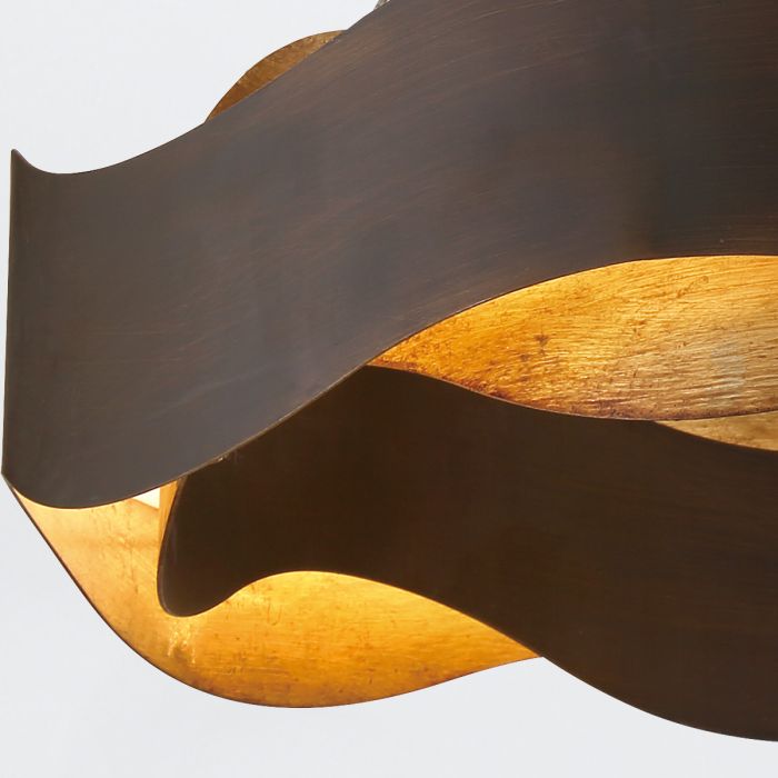 Eurofase Vaughan Integrated LED Bronze and Gold Large Ring Chandelier