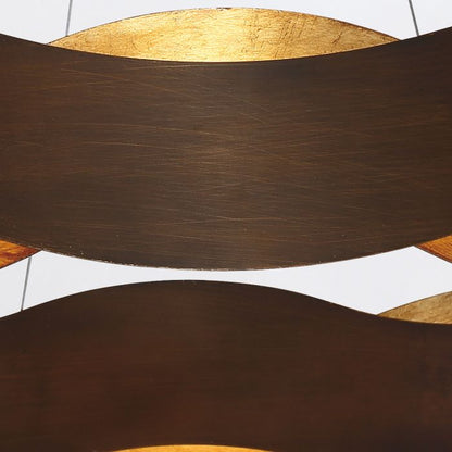 Eurofase Vaughan Integrated LED Bronze and Gold Large Ring Chandelier