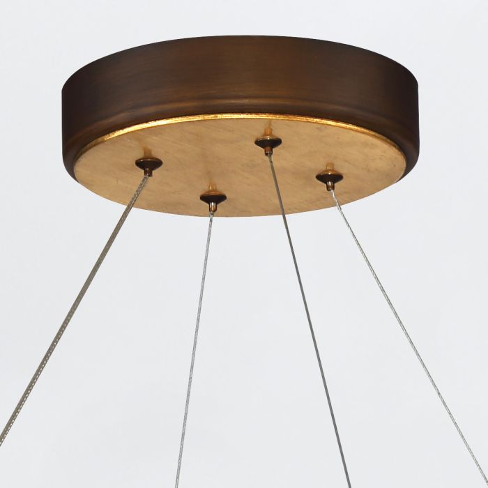 Eurofase Vaughan Integrated LED Bronze and Gold Large Ring Chandelier