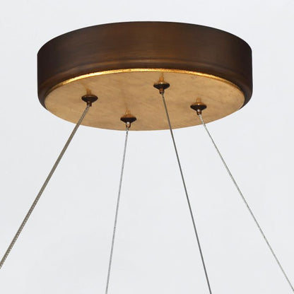 Eurofase Vaughan Integrated LED Bronze and Gold Large Ring Chandelier