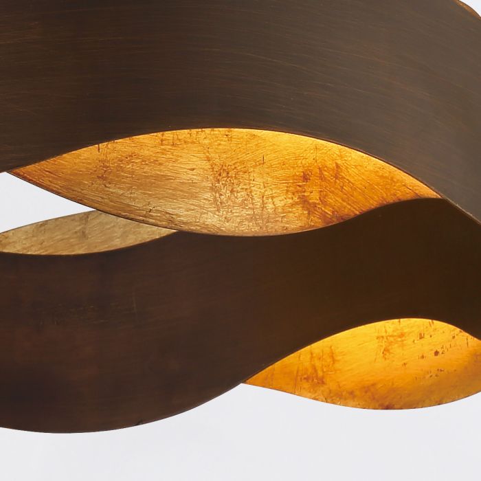 Eurofase Vaughan Integrated LED Bronze and Gold Large Ring Chandelier