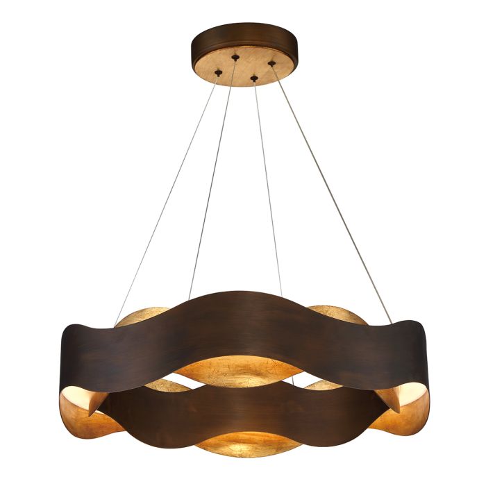 Eurofase Vaughan Integrated LED Bronze and Gold Medium Ring Chandelier