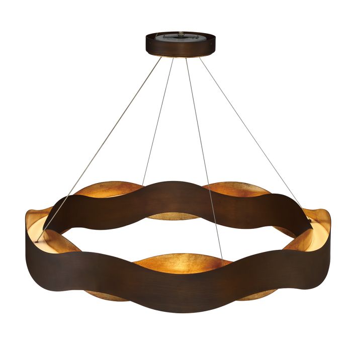 Eurofase Vaughan Integrated LED Bronze and Gold Medium Ring Chandelier