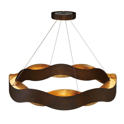 Eurofase Vaughan Integrated LED Bronze and Gold Medium Ring Chandelier