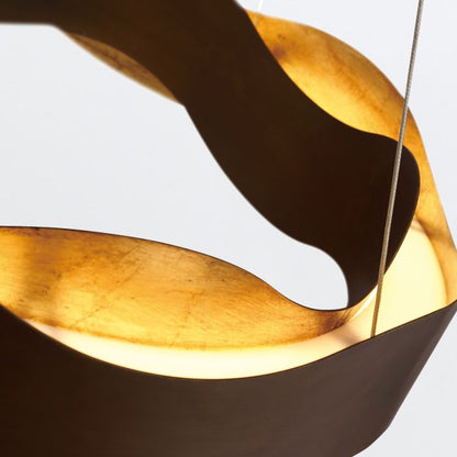 Eurofase Vaughan Integrated LED Bronze and Gold Medium Ring Chandelier