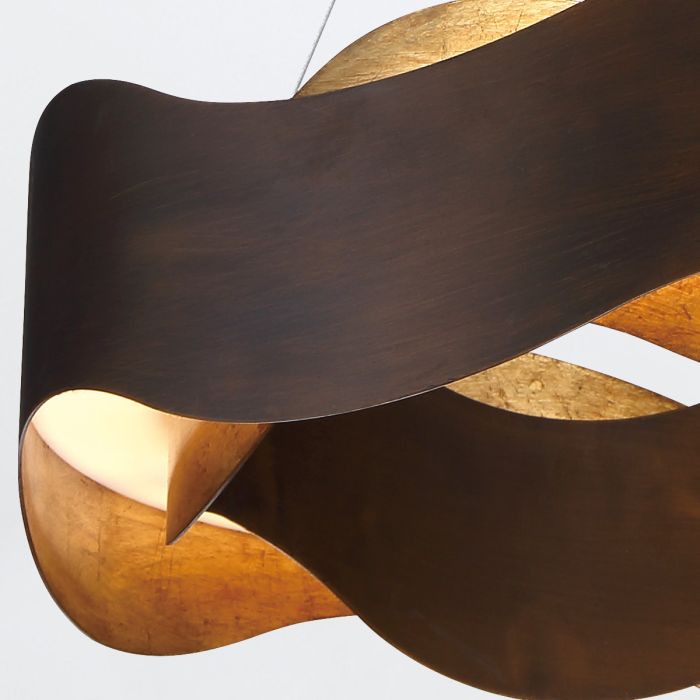 Eurofase Vaughan Integrated LED Bronze and Gold Medium Ring Chandelier