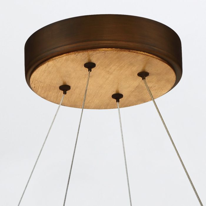 Eurofase Vaughan Integrated LED Bronze and Gold Medium Ring Chandelier