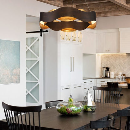 Eurofase Vaughan Integrated LED Bronze and Gold Medium Ring Chandelier
