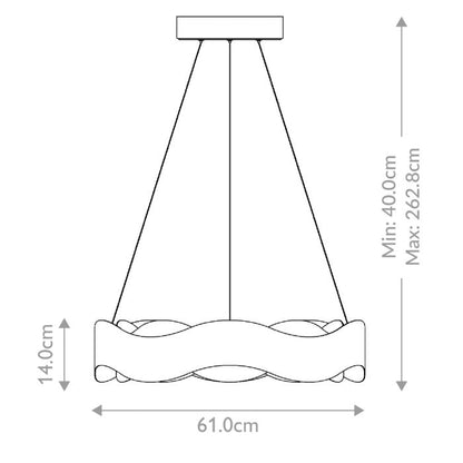 Eurofase Vaughan Integrated LED Bronze and Gold Medium Ring Chandelier