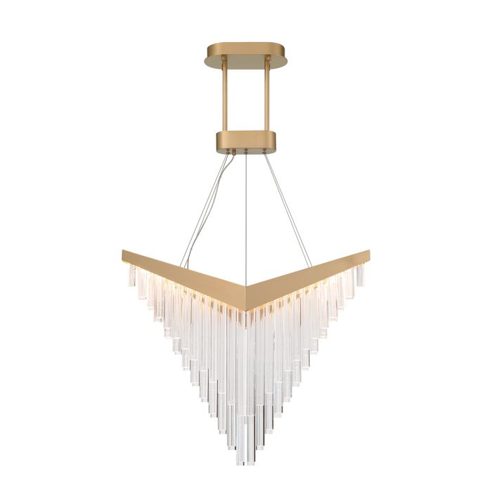 Eurofase Vivien Integrated LED Matte Gold Glass Chandelier