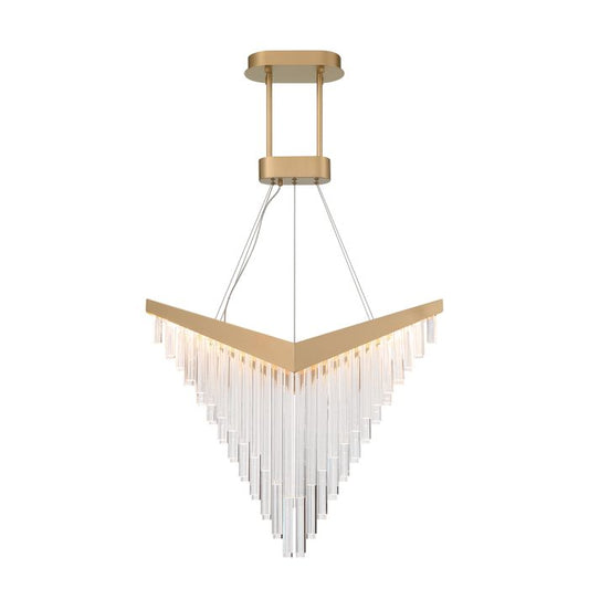 Eurofase Vivien Integrated LED Matte Gold Glass Chandelier