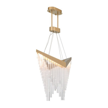 Eurofase Vivien Integrated LED Matte Gold Glass Chandelier