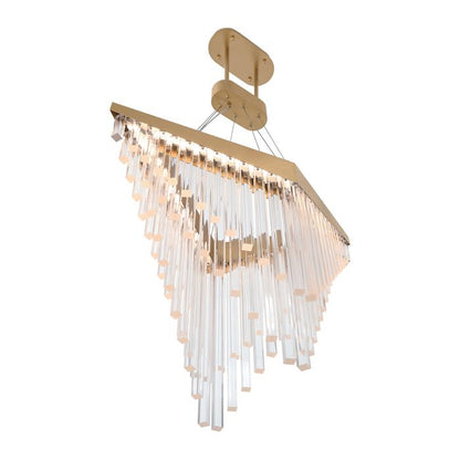 Eurofase Vivien Integrated LED Matte Gold Glass Chandelier